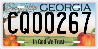 GA license plate CQO0267