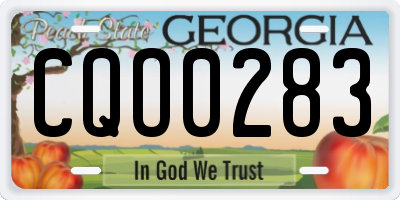 GA license plate CQO0283