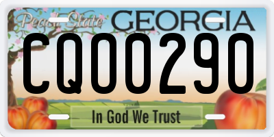 GA license plate CQO0290