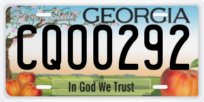 GA license plate CQO0292