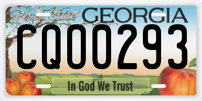 GA license plate CQO0293