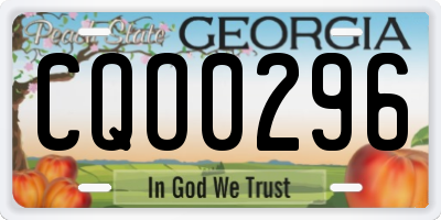 GA license plate CQO0296