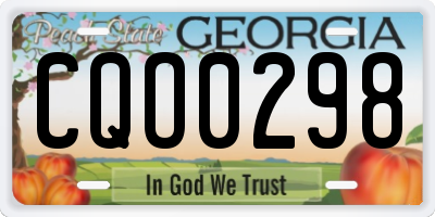 GA license plate CQO0298