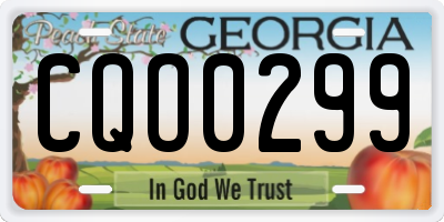 GA license plate CQO0299