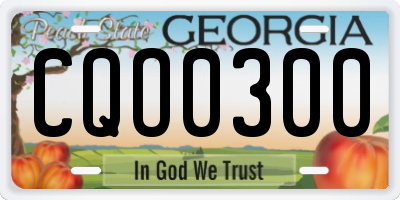 GA license plate CQO0300