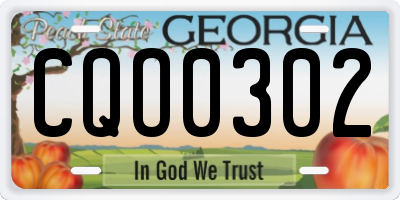 GA license plate CQO0302