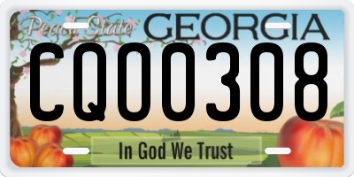 GA license plate CQO0308