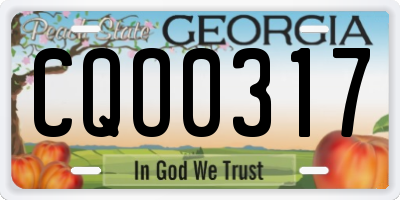 GA license plate CQO0317