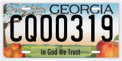 GA license plate CQO0319