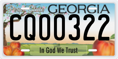 GA license plate CQO0322