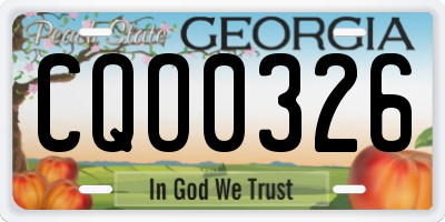 GA license plate CQO0326
