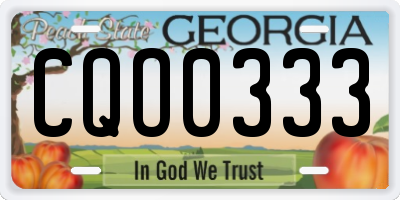 GA license plate CQO0333