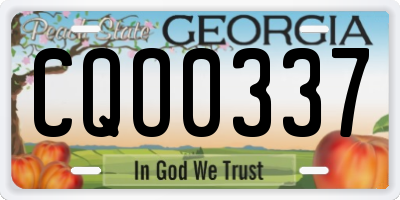 GA license plate CQO0337