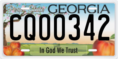 GA license plate CQO0342