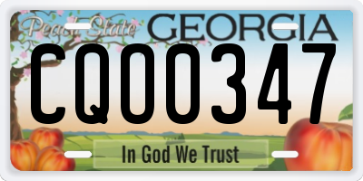 GA license plate CQO0347