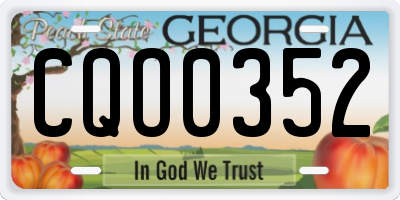 GA license plate CQO0352