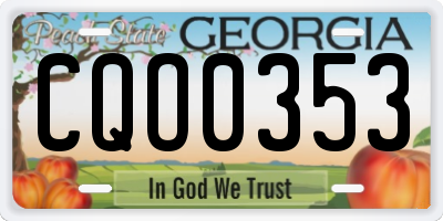 GA license plate CQO0353