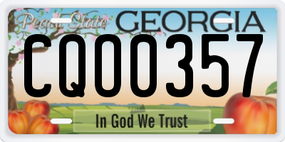 GA license plate CQO0357