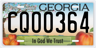GA license plate CQO0364