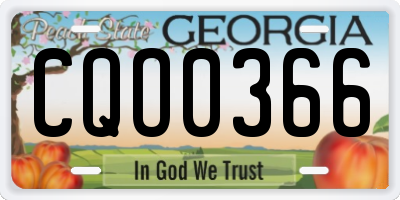 GA license plate CQO0366