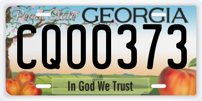 GA license plate CQO0373