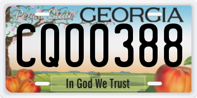 GA license plate CQO0388