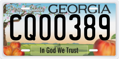 GA license plate CQO0389
