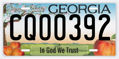 GA license plate CQO0392