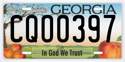 GA license plate CQO0397
