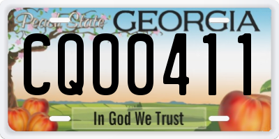 GA license plate CQO0411