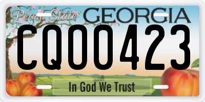 GA license plate CQO0423