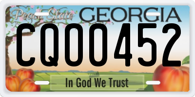 GA license plate CQO0452