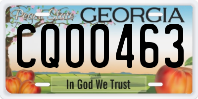 GA license plate CQO0463