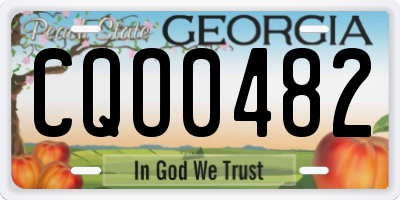 GA license plate CQO0482