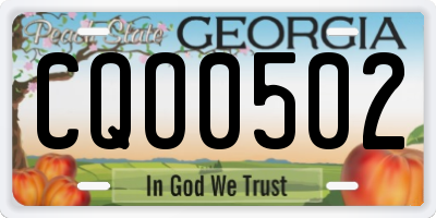 GA license plate CQO0502