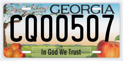 GA license plate CQO0507