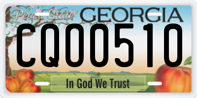 GA license plate CQO0510