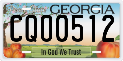 GA license plate CQO0512