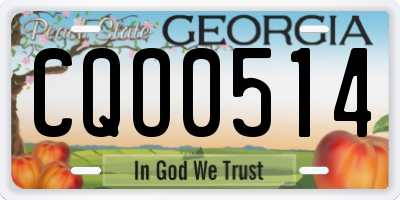 GA license plate CQO0514