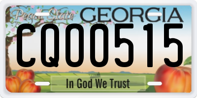 GA license plate CQO0515
