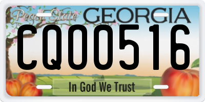 GA license plate CQO0516