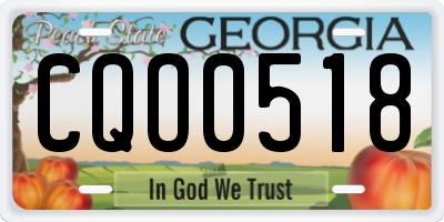 GA license plate CQO0518