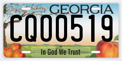 GA license plate CQO0519
