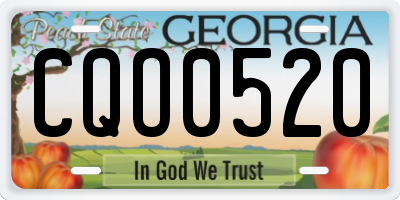 GA license plate CQO0520