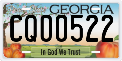 GA license plate CQO0522