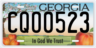 GA license plate CQO0523