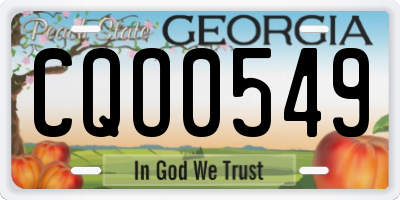 GA license plate CQO0549