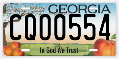 GA license plate CQO0554