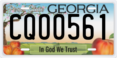 GA license plate CQO0561