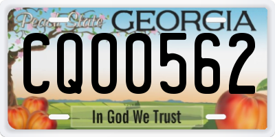 GA license plate CQO0562